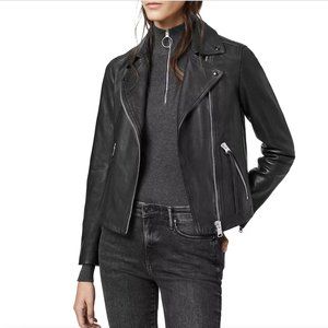 All Saints Dalby Leather Biker Jacket Size US 8